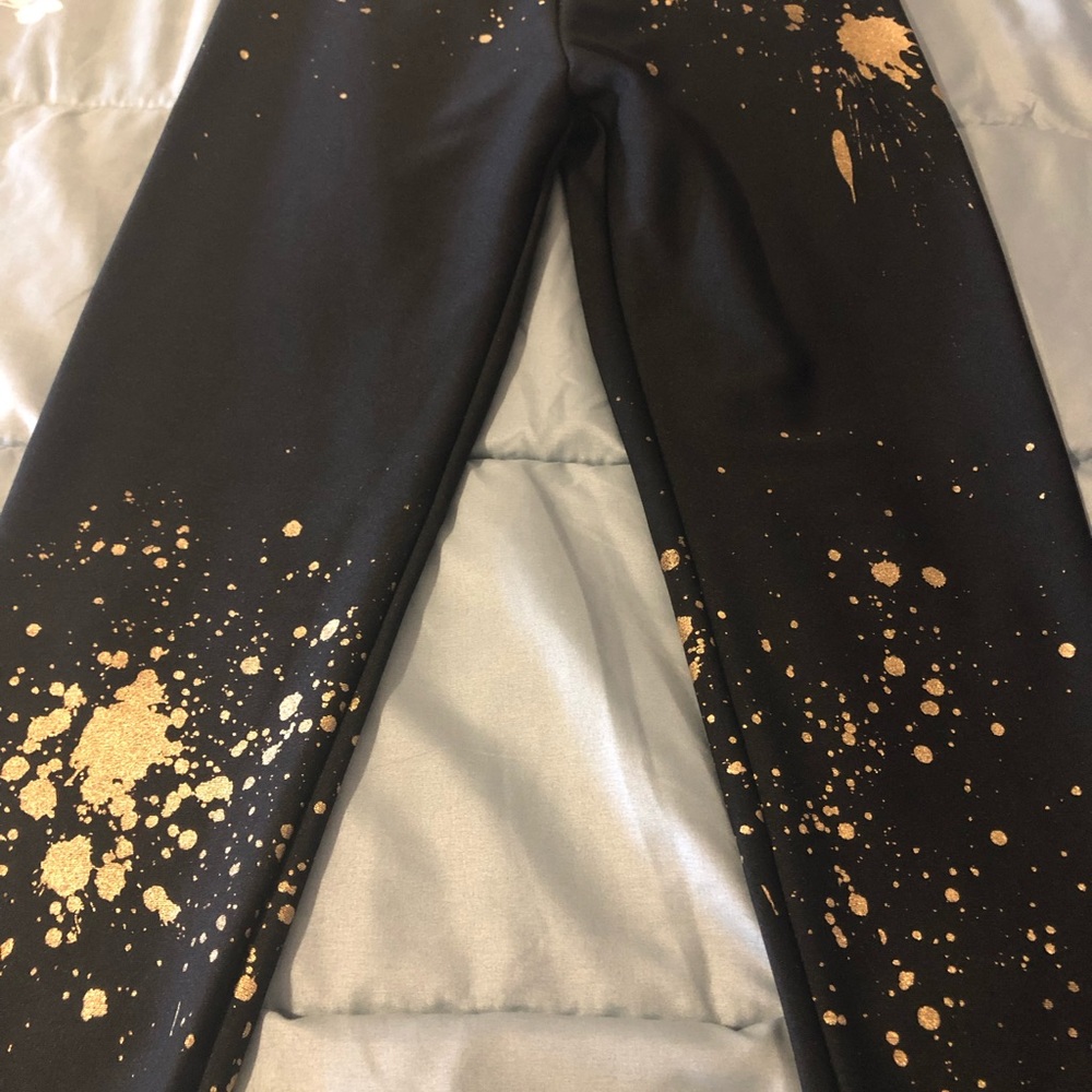 Hot Sox Gold Splattered Leggings